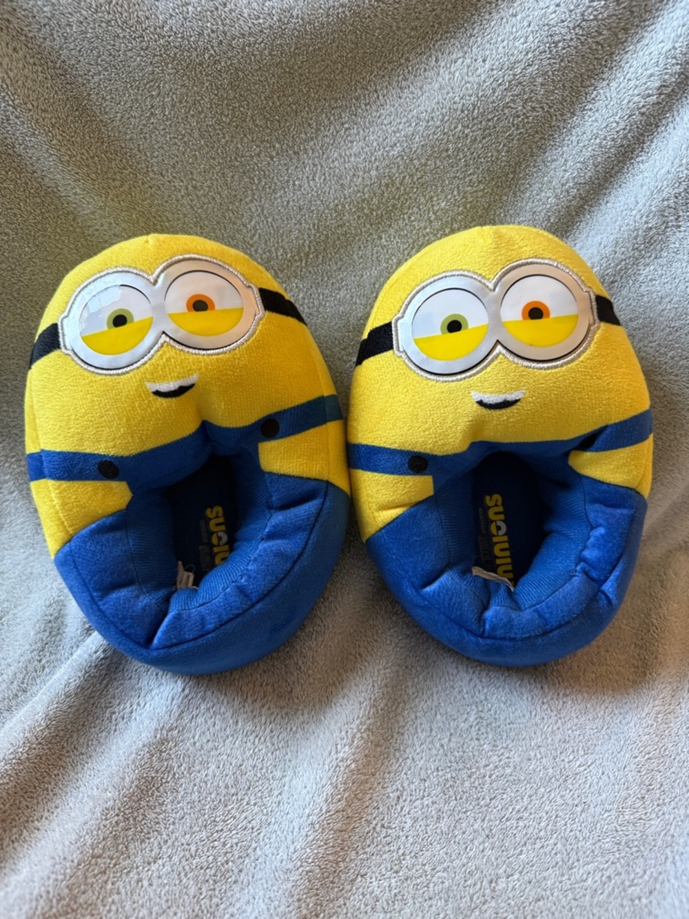 Minions Plush Character Slippers - Yellow & Blue